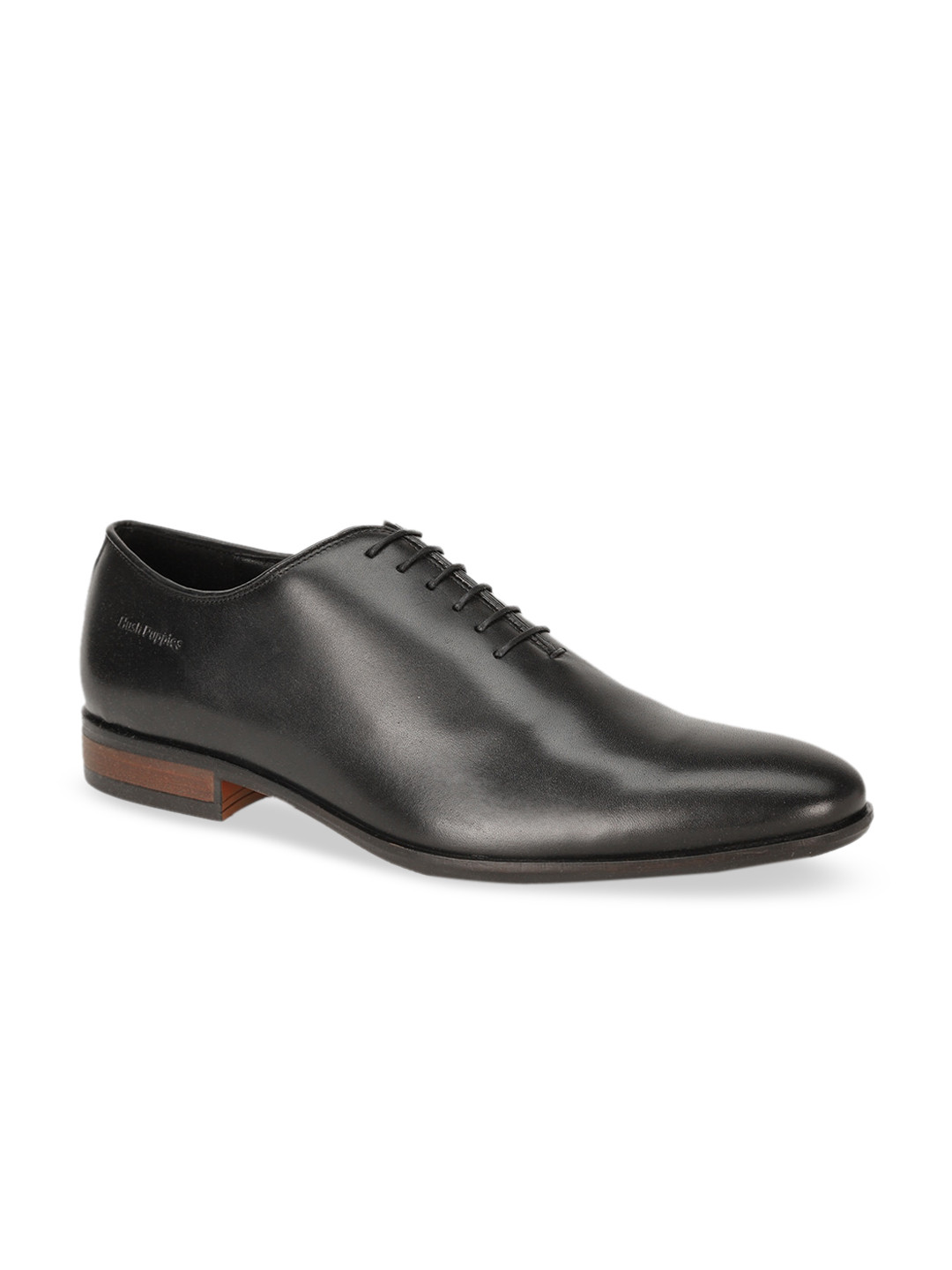

Hush Puppies Men Black Solid Leather Formal Oxfords