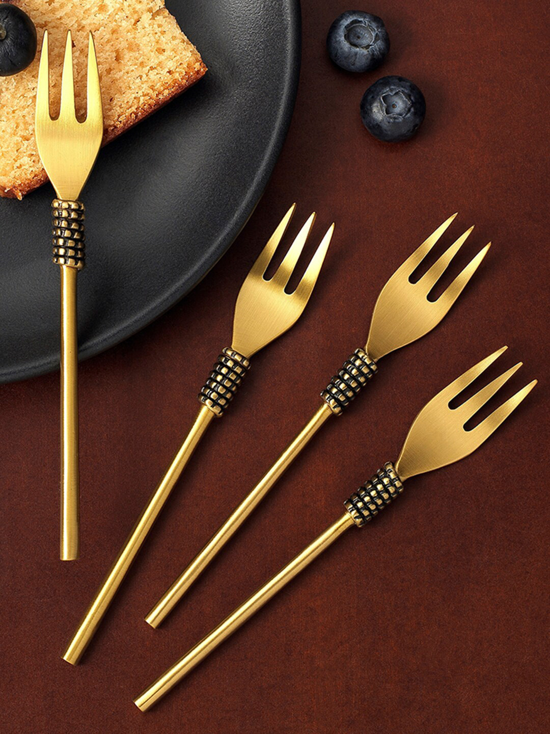 

ellementry Masai Gold Set of 4 Dessert Fork