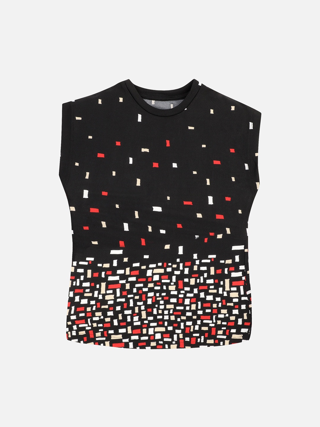 

PROTEENS Girls Black Printed Round Neck T-shirt