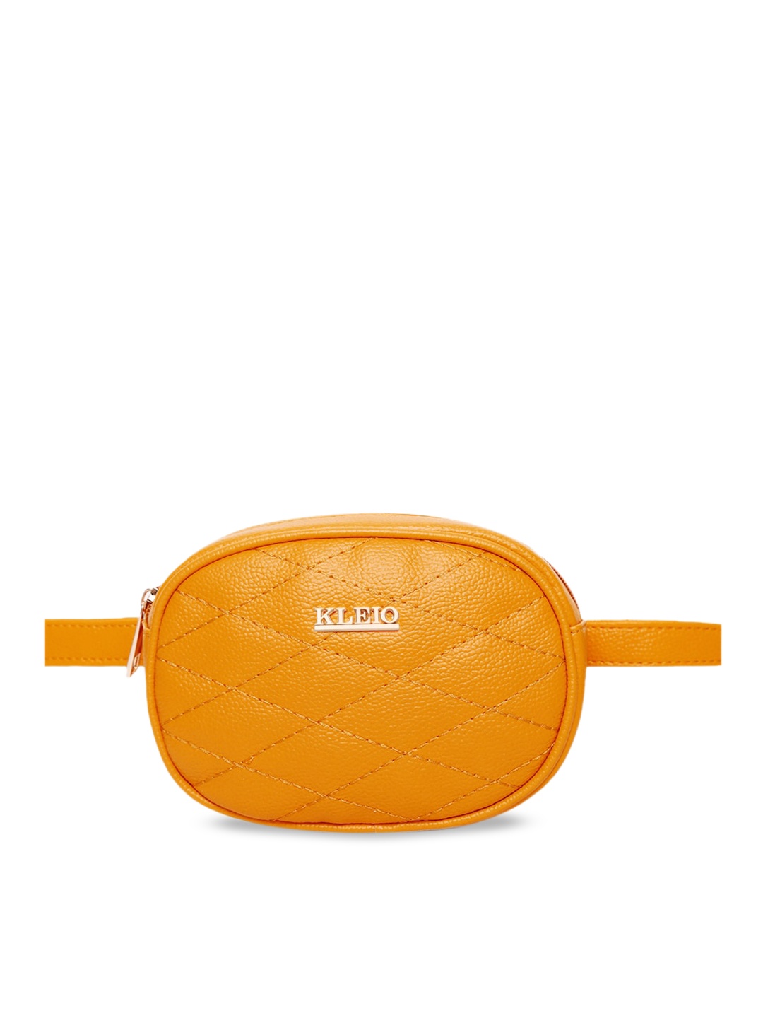 

KLEIO Women Quilted Waist Pouch, Mustard