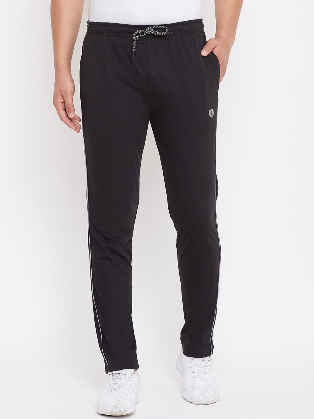 

Adobe Men Black Solid Straight-Fit Track Pants