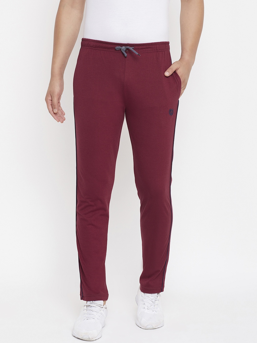 

Adobe Men Burgundy Solid Straight-Fit Track Pants
