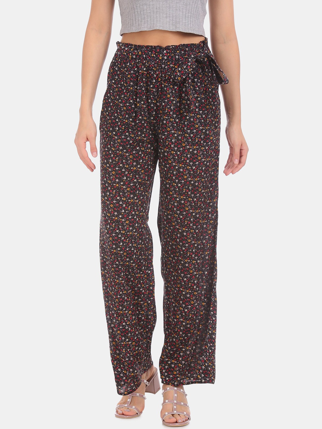 

Aeropostale Women Black Regular Fit Floral Printed Parallel Trousers