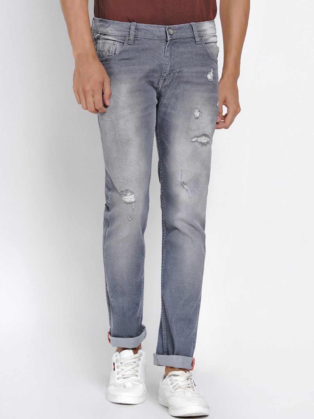

Dais Men Grey Slim Fit Mid-Rise Mildly Distressed Stretchable Jeans