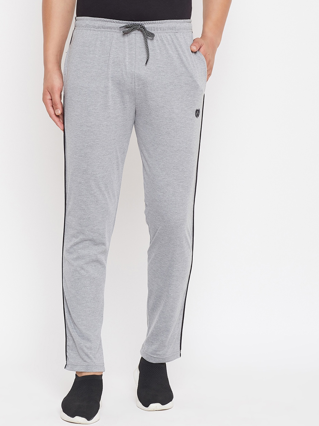 

Adobe Men Grey Melange Solid Straight-Fit Track Pants