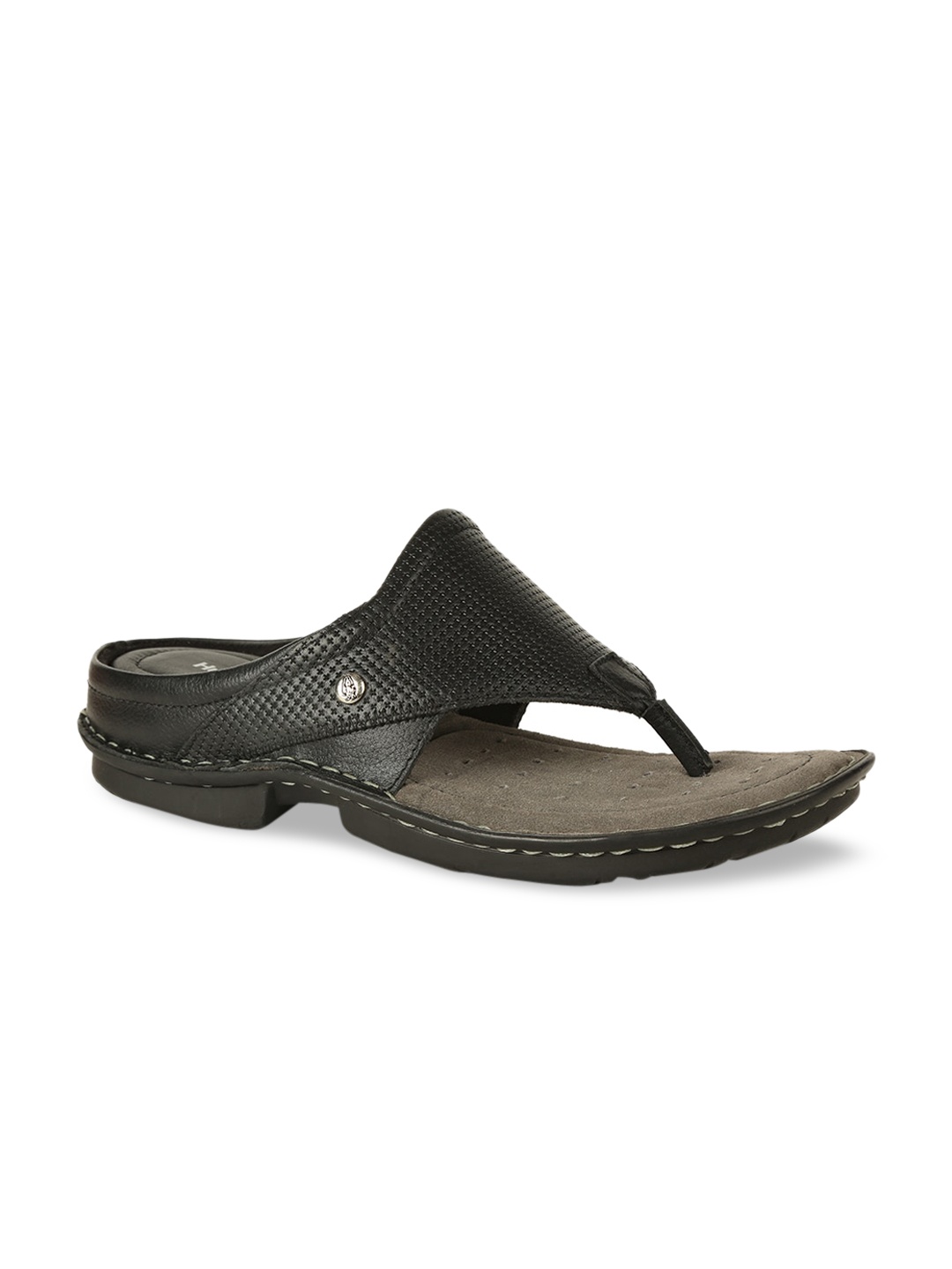

Hush Puppies Men Black Leather Comfort Sandals