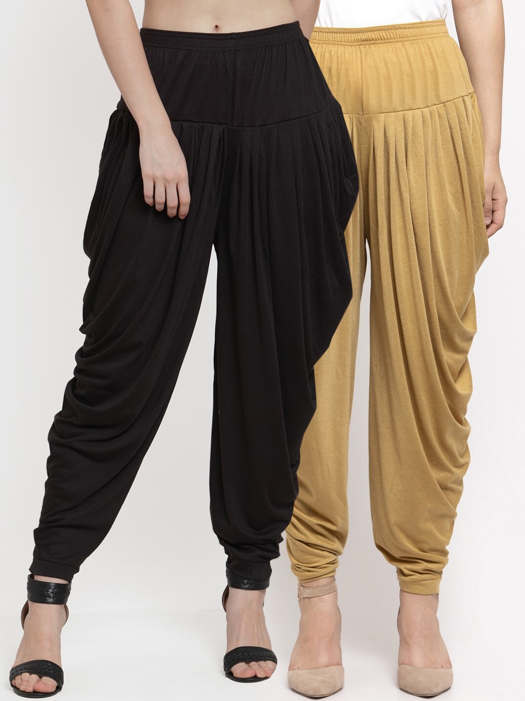 

GRACIT Women Pack Of 2 Solid Dhoti Salwars, Black