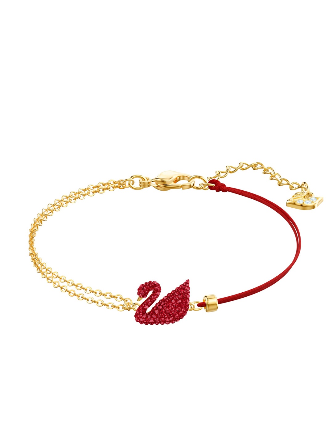 

SWAROVSKI Gold-Plated Iconic Swan Bracelet, Red