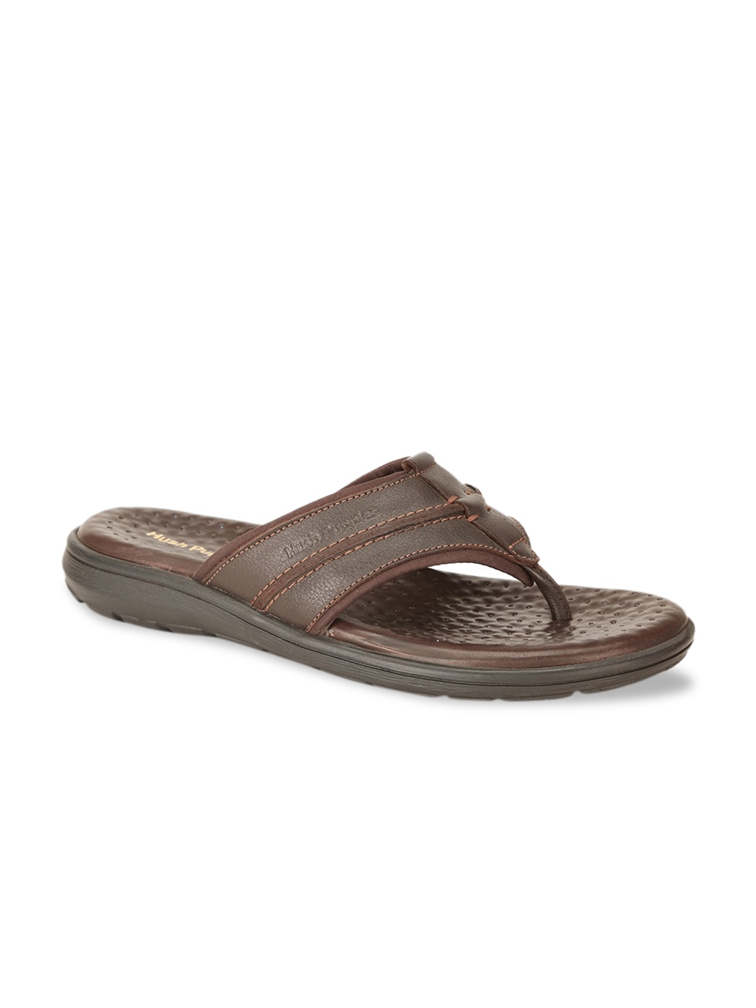 

Hush Puppies Men Brown Leather Comfort Sandals