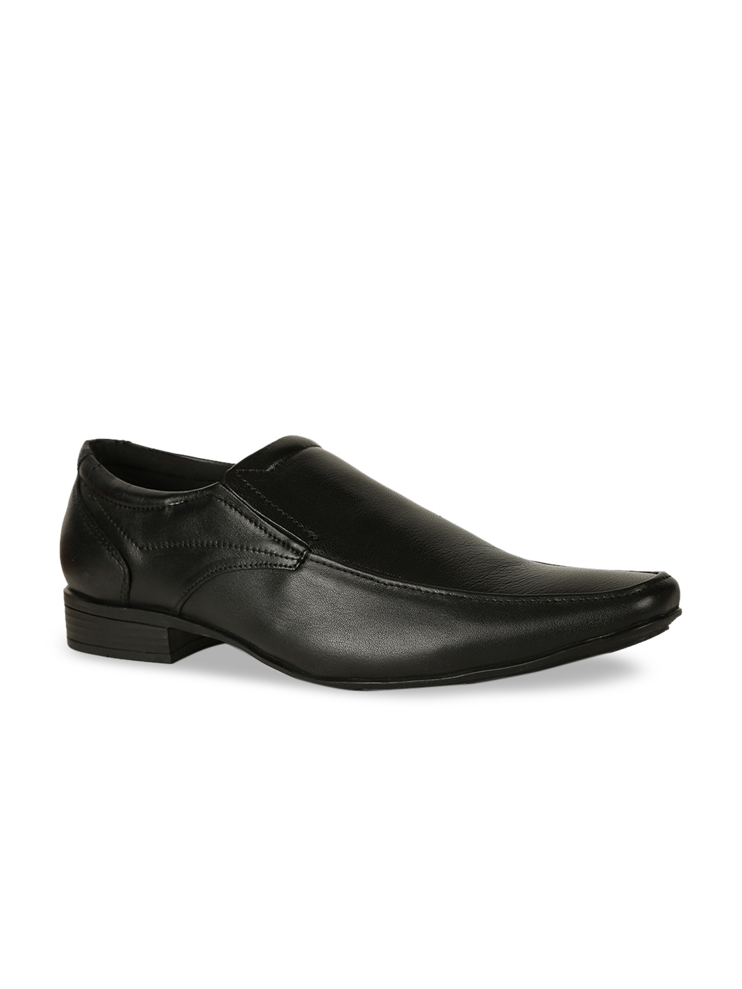 

Hush Puppies Men Black Solid Leather Formal Slip-Ons