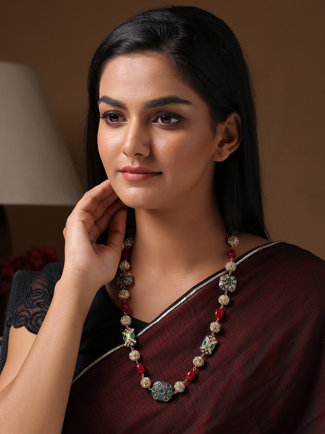 

Shoshaa Green & Gold-Plated Necklace
