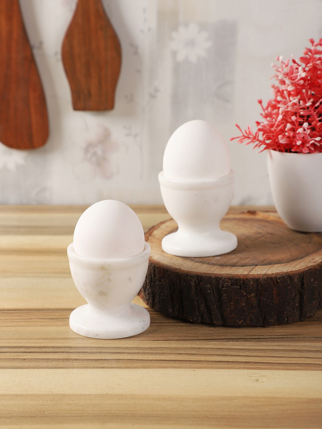 

NikkisPride Set of 2 White Marble Egg Keeper