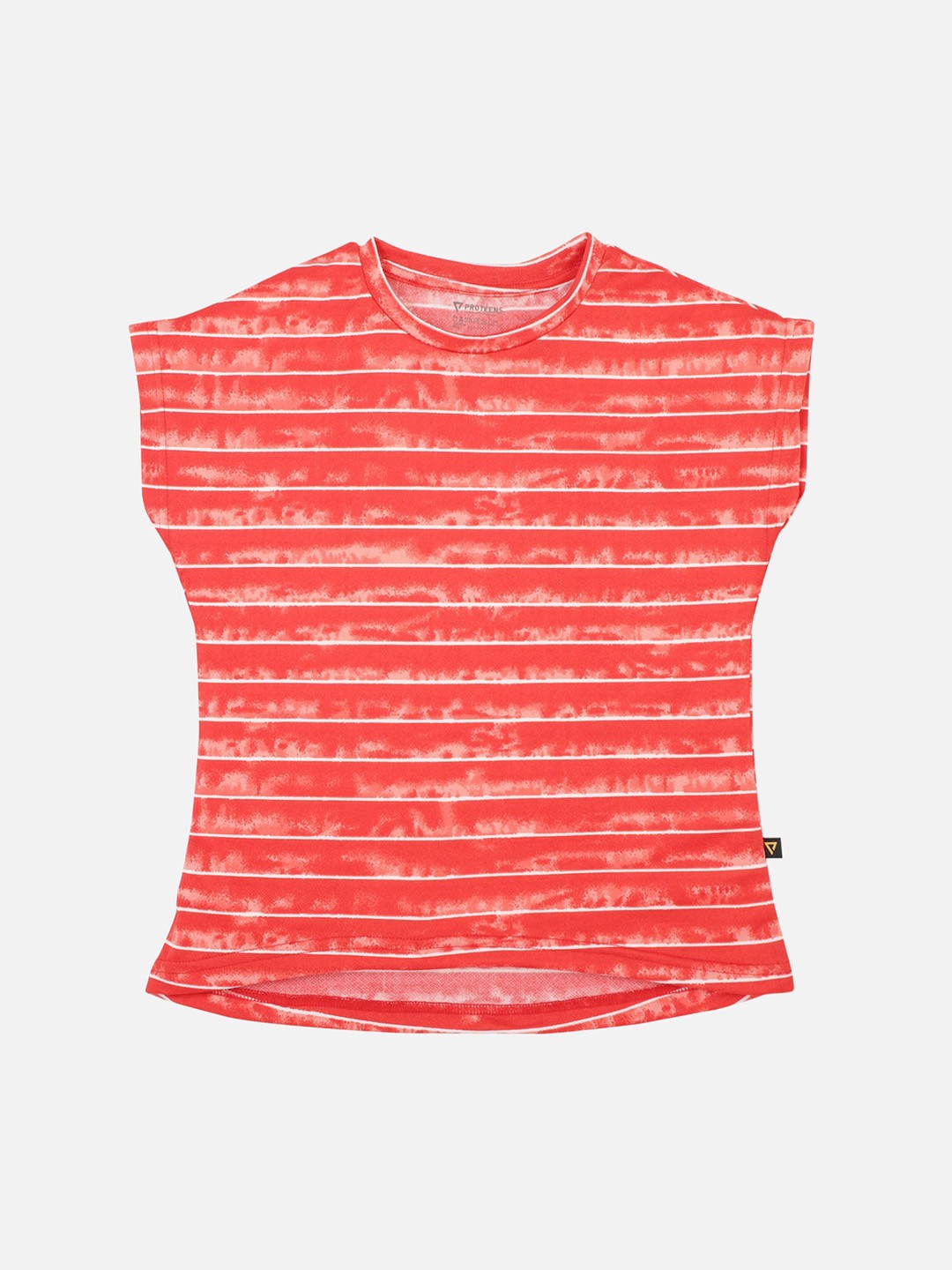 

PROTEENS Girls Red Striped Round Neck T-shirt