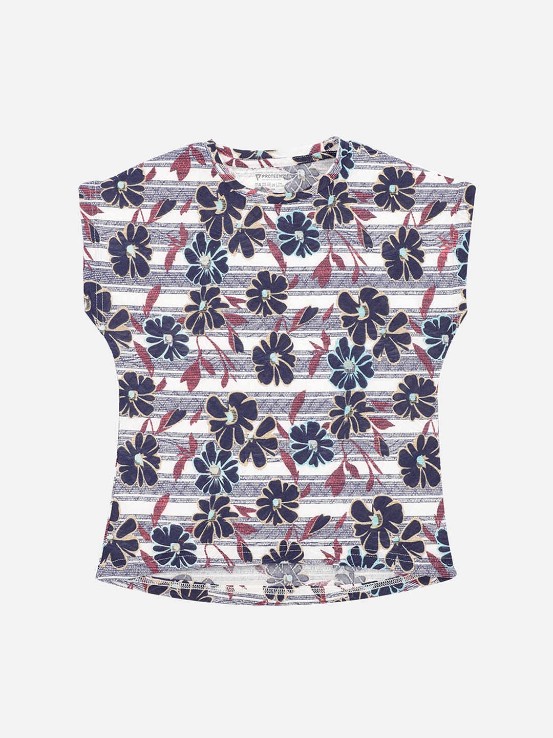 

PROTEENS Girls Multicoloured Floral Printed Round Neck T-shirt, Multi