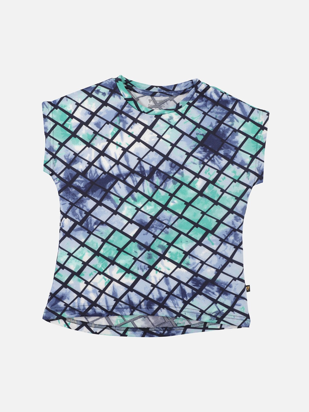 

PROTEENS Girls Green & Navy Blue Printed Round Neck T-shirt