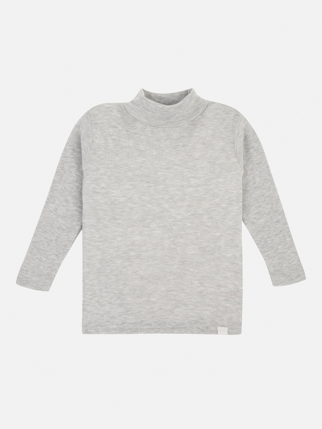 PROTEENS Girls Grey Solid High Neck T-shirt