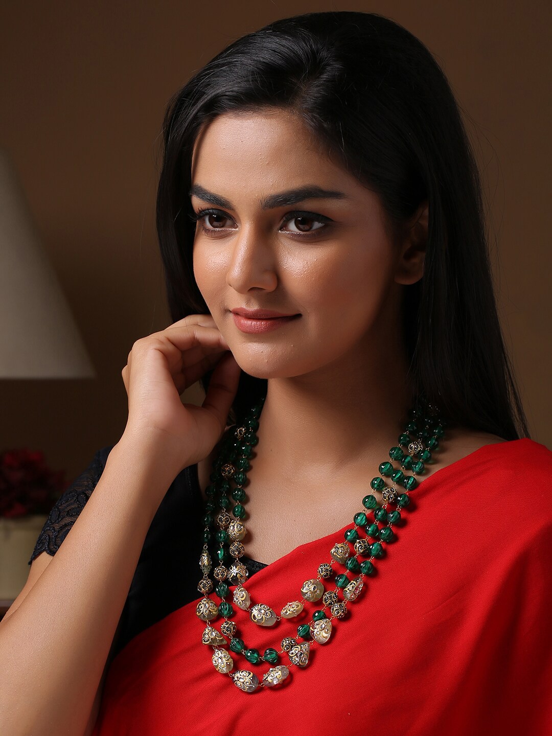 

Shoshaa Green & Gold-Plated Necklace