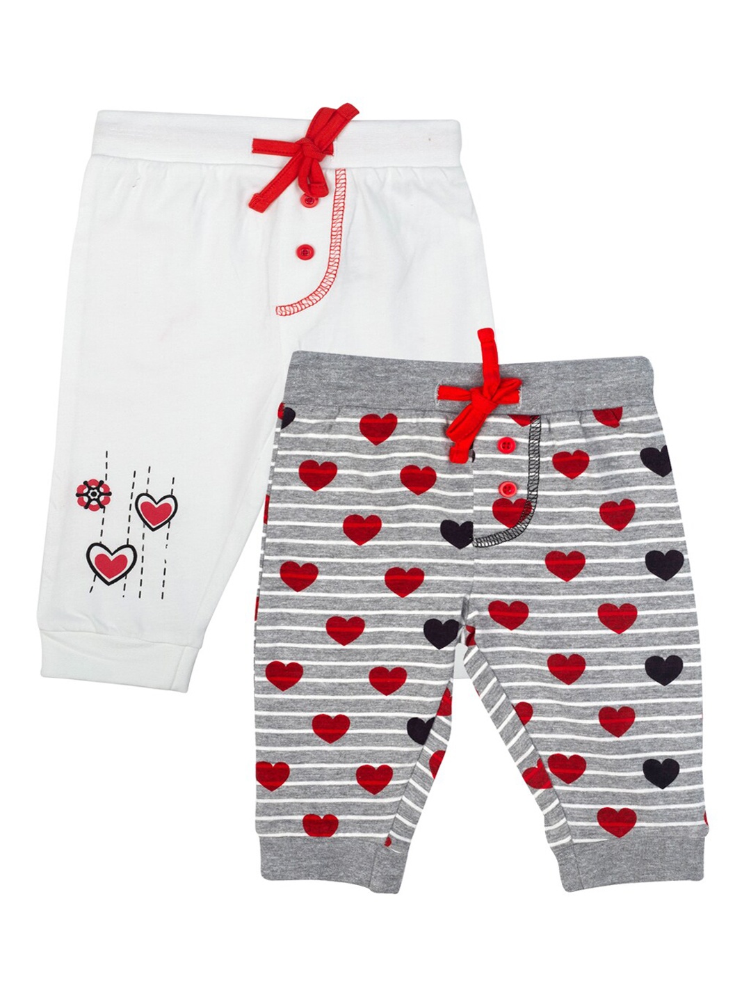 

MeeMee Infant Girls Pack Of 2 Joggers, Grey melange