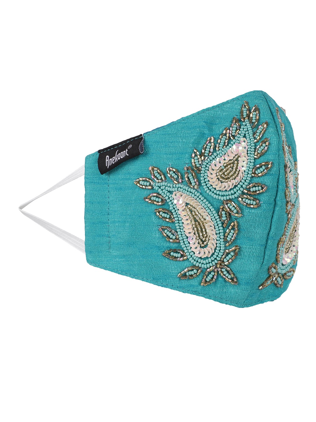 Anekaant Women Blue Embellished 3-Ply Anti-Pollution Reusable Cloth Masks
