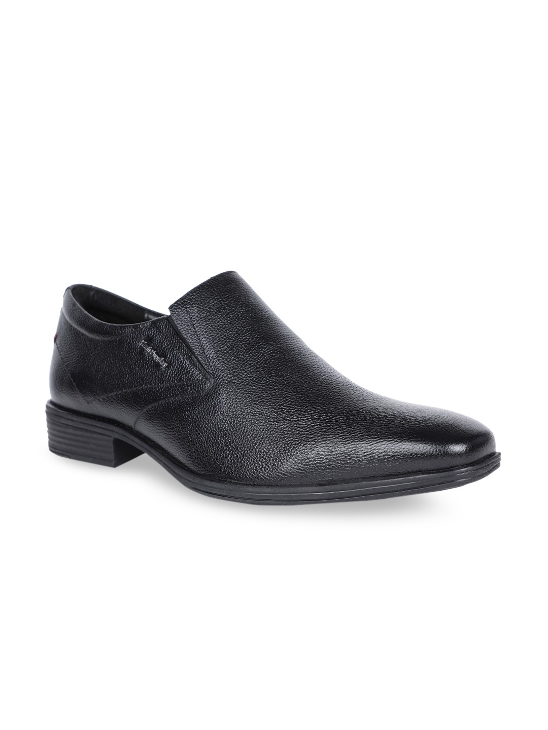 

Hush Puppies Men Black Solid Leather Formal Slip-Ons