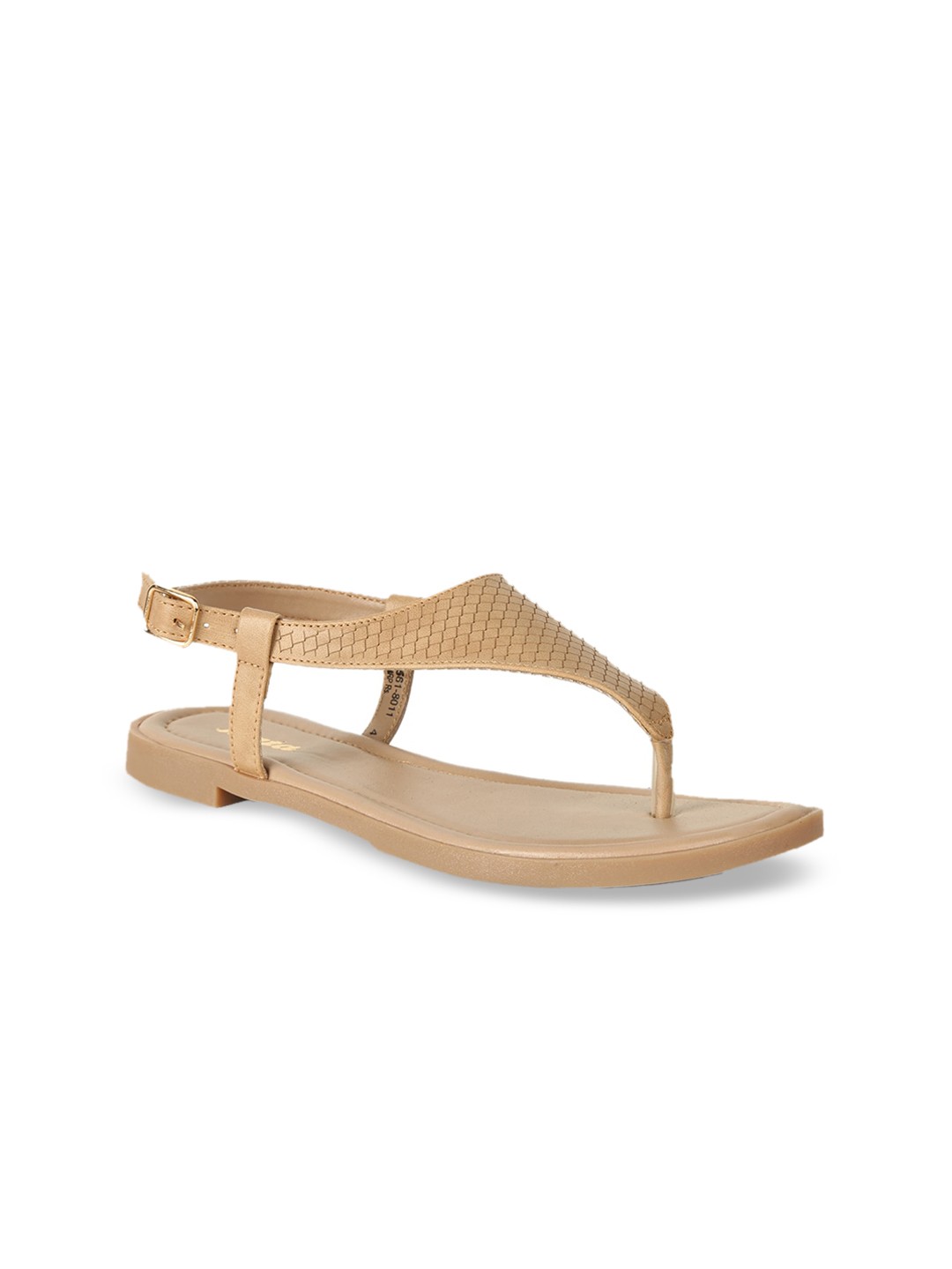 

Bata Women Beige Printed Open Toe Flats