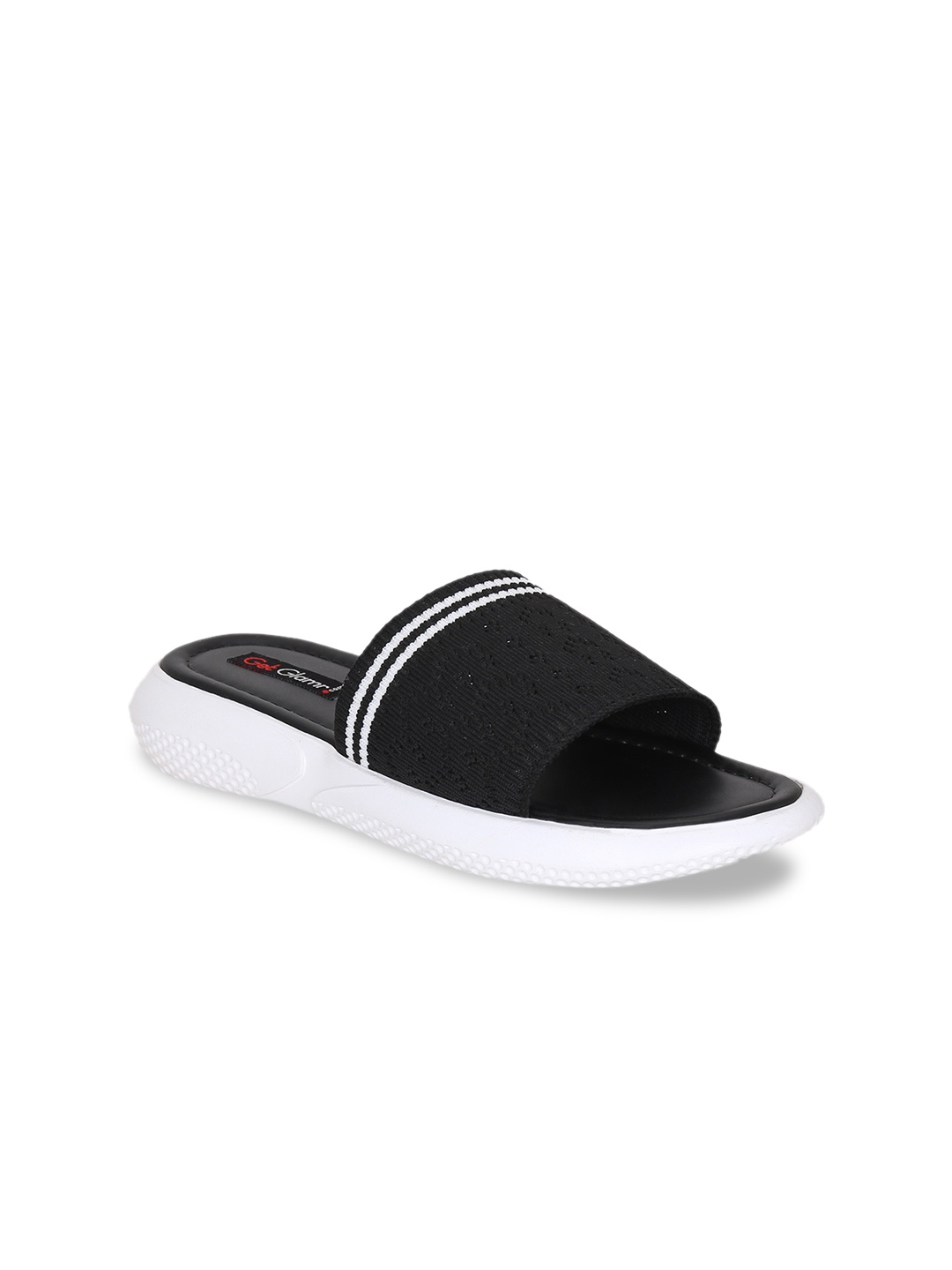 Get Glamr Women Black Solid Sandals