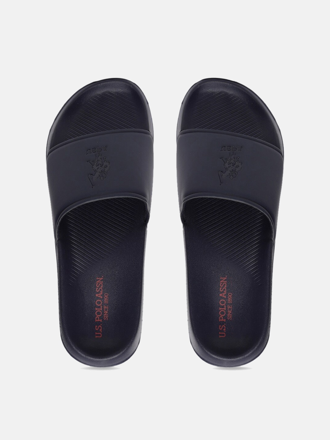 

U.S. Polo Assn. Men Navy Blue Solid Sliders