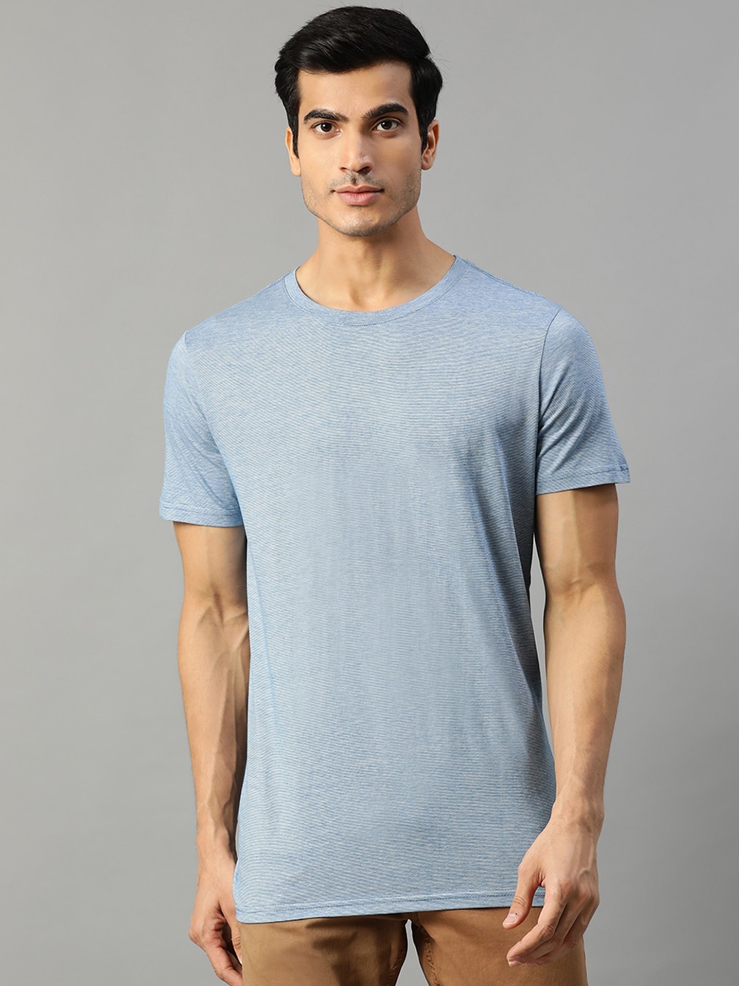 

Matinique Men Blue Printed Round Neck T-shirt