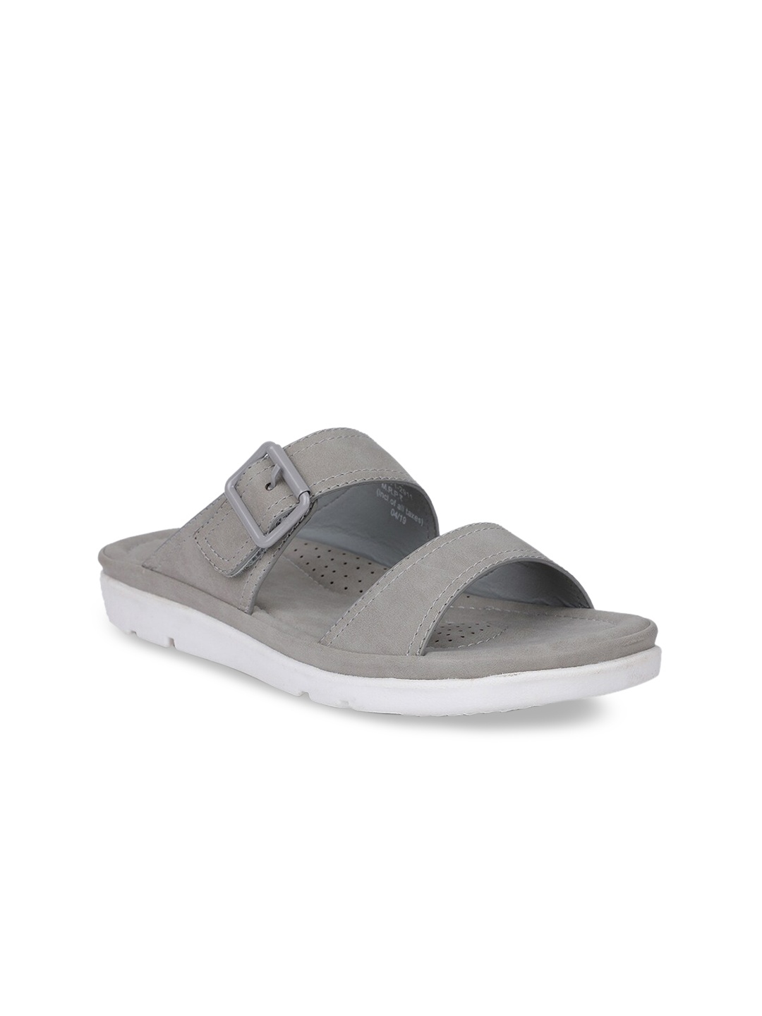 

Bata comfit Women Grey Solid PU Open Toe Flats