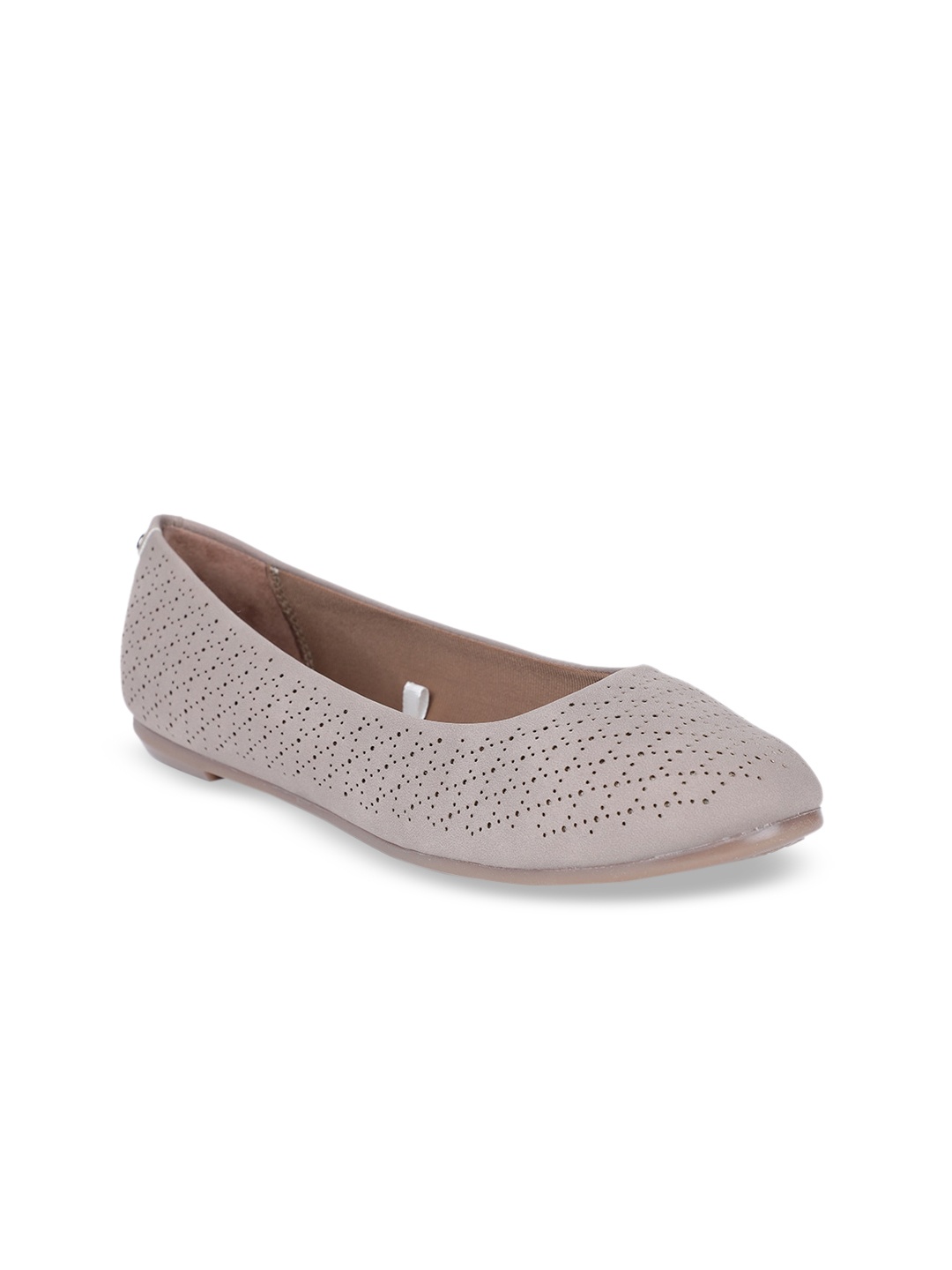 Bata comfit Women Beige Textured PU Ballerinas