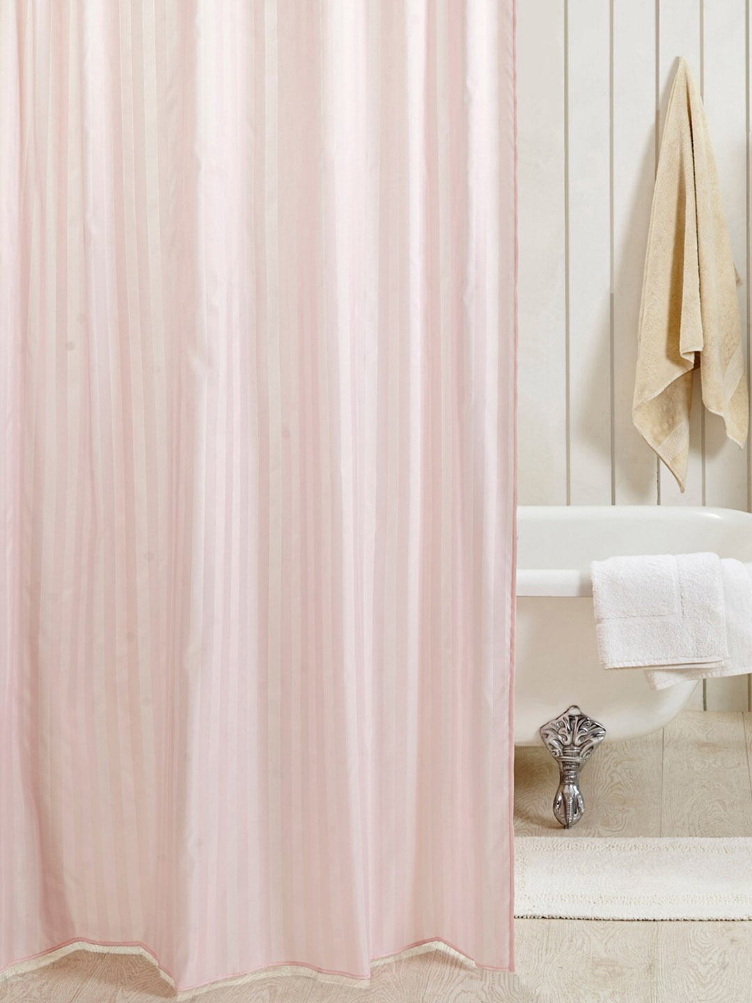 

OBSESSIONS Pink Solid Hilton Shower Curtain