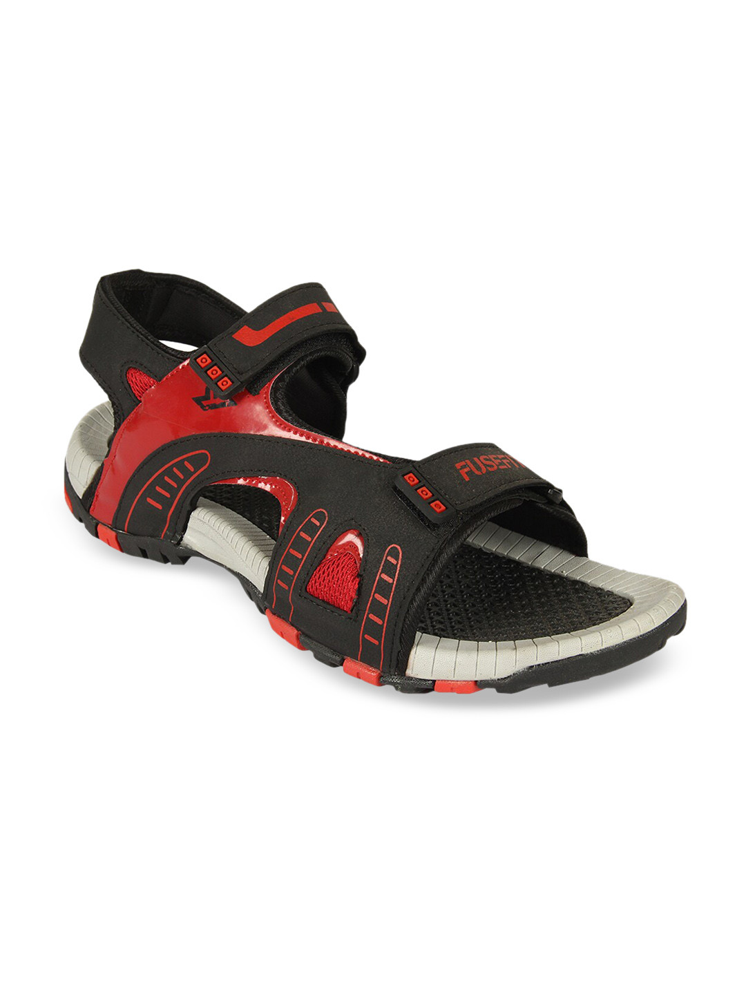 

Yuuki Men Black & Red Printed Sports Sandals