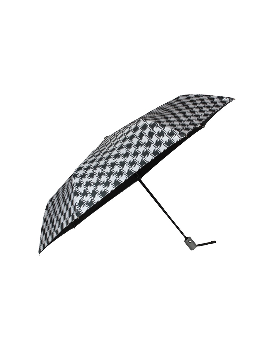 

Johns Unisex Black & White Checked 3-Fold Automatic Umbrella