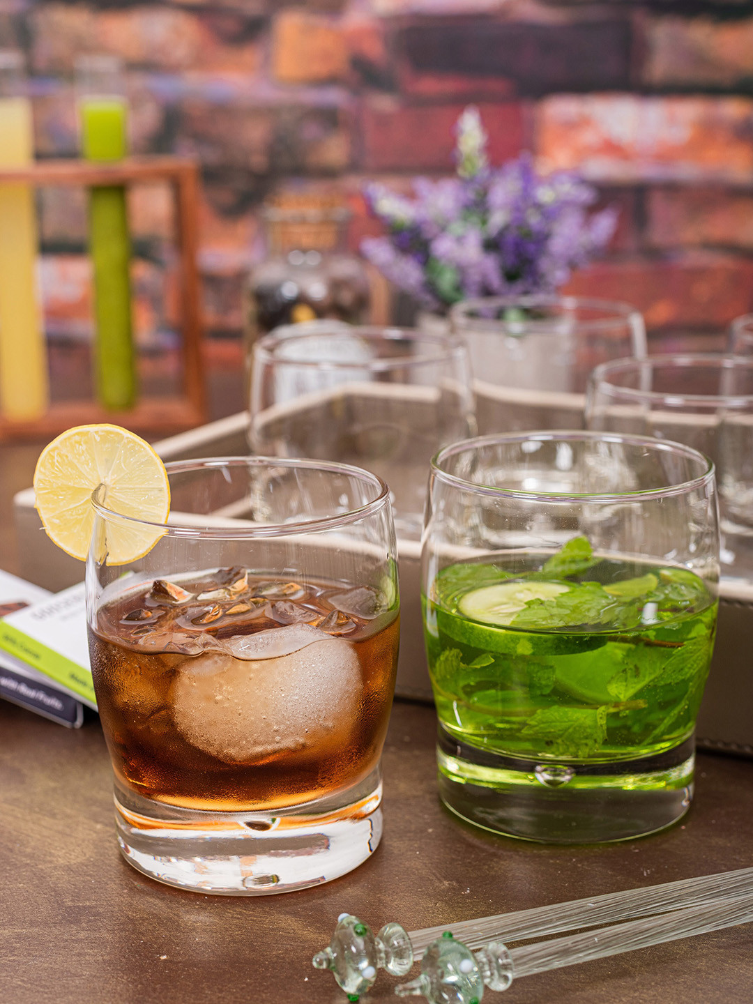 

GOODHOMES Set of 6 Transparent Solid Durobor Bubble Glass Tumblers