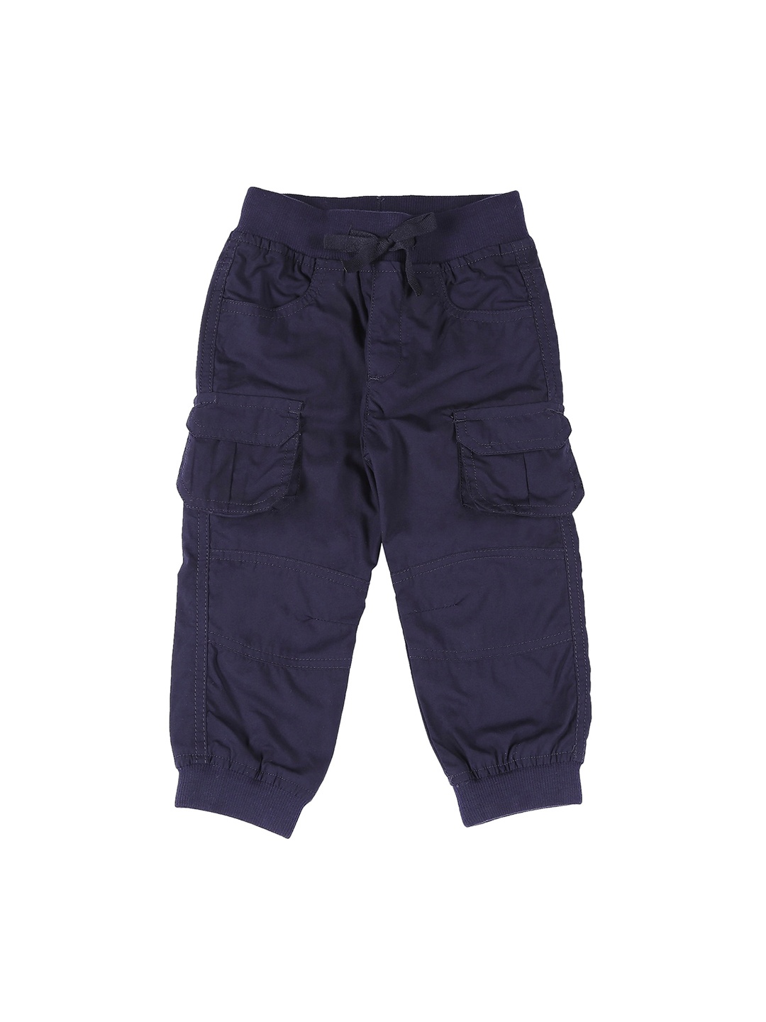 

Pantaloons Baby Boys Navy Blue Regular Fit Solid Cargos