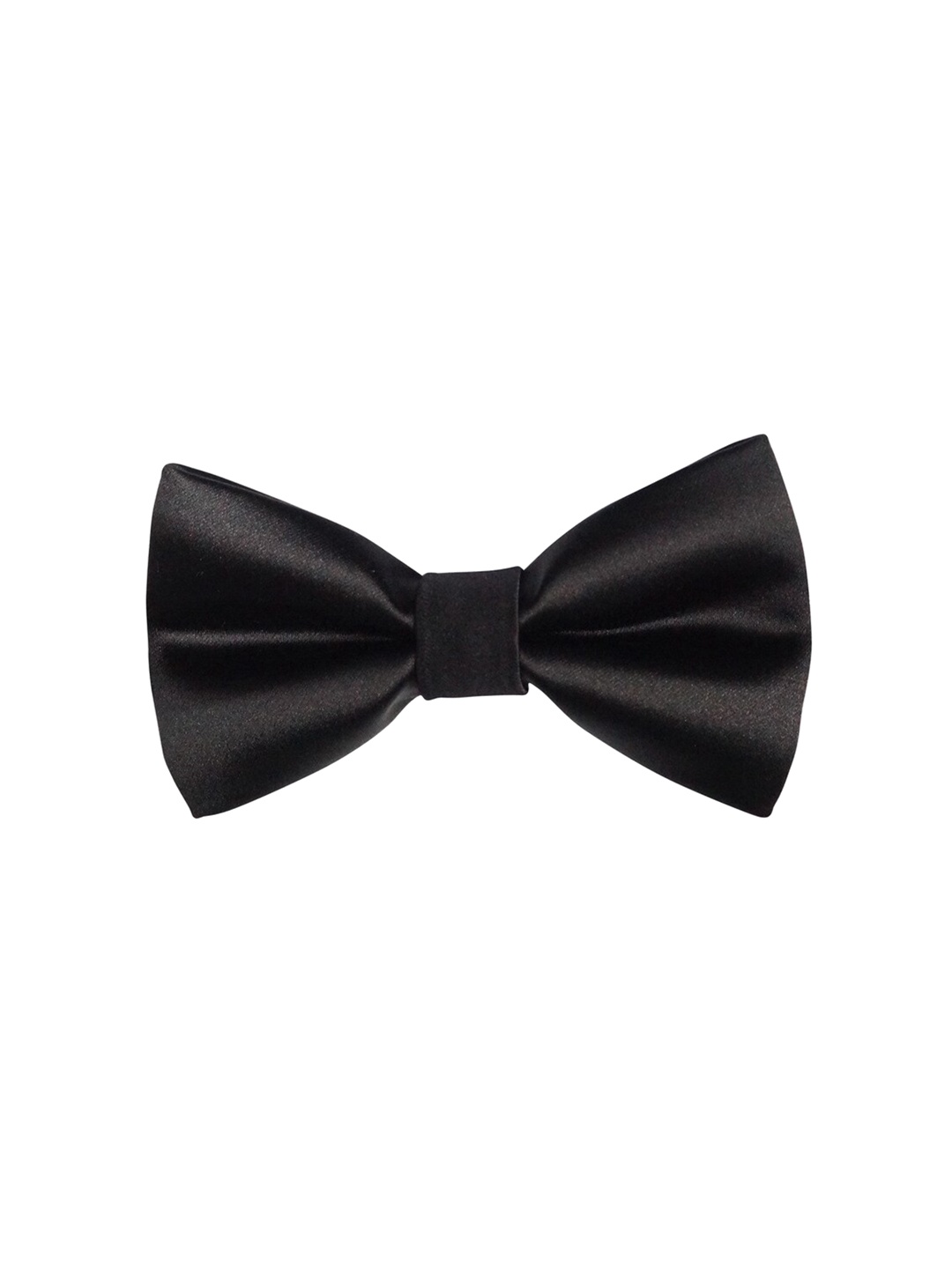 

The Tie Hub Black Solid Pure Silk Bow Tie