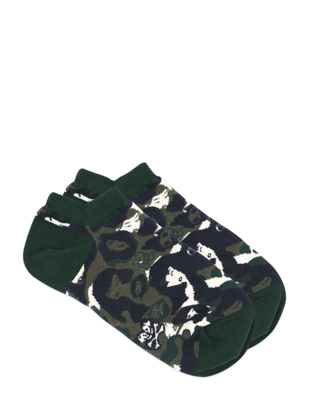 

Balenzia x Tokidoki Women Olive Green & Blue Camo Patterned Ankle-Length Socks