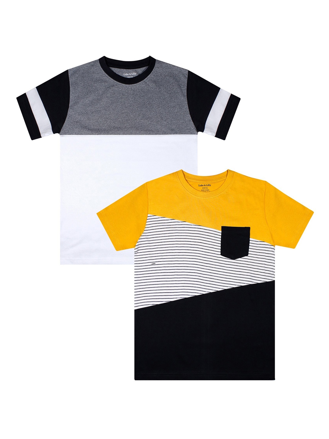 

Luke & Lilly Boys Pack of 2 Round Neck T-shirts, Yellow