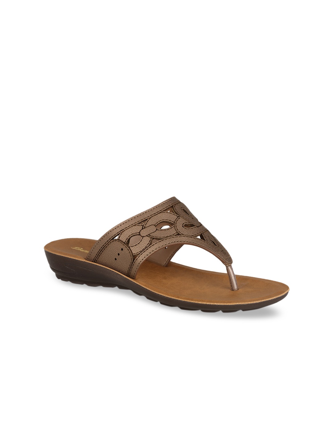 Bata Women Brown Open Toe Flats