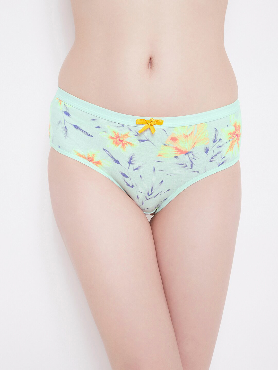 

Clovia Women Green & Blue Floral Printed Hipster Briefs PN3383E11