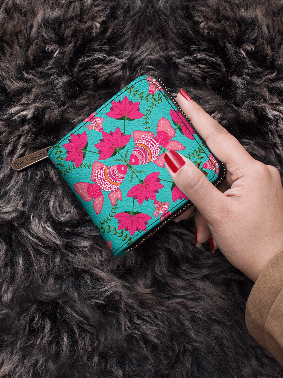 

DailyObjects Women Blue & Pink Printed Zip Around Wallet