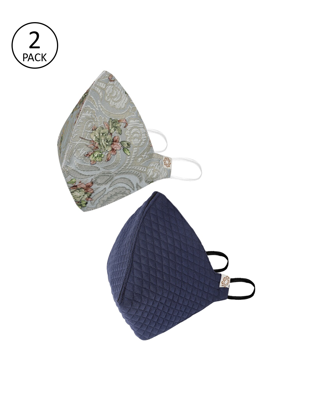 

VASTRAMAY Adults Pack of 2 Reusable 4-Layers Cloth Masks, Blue