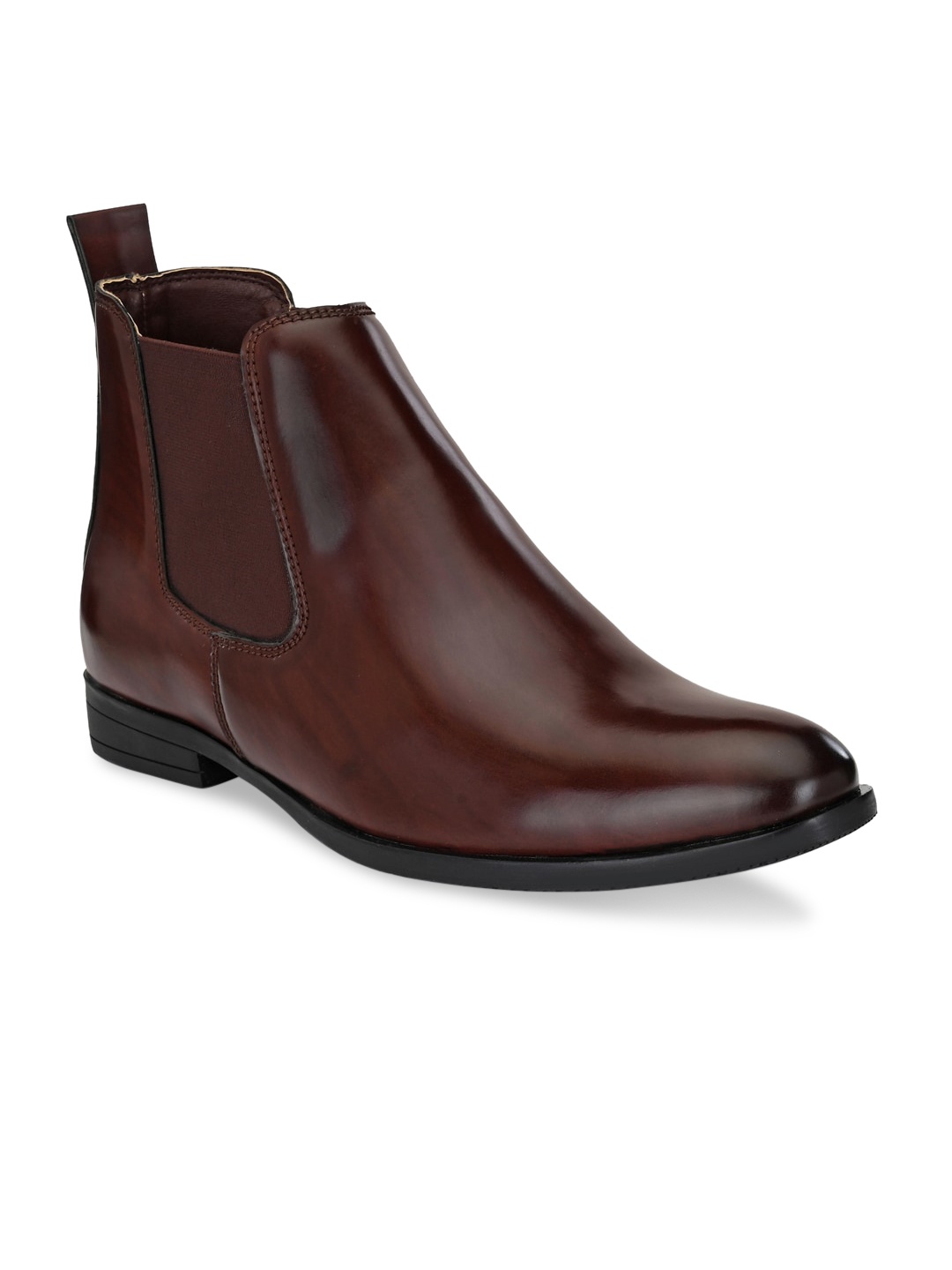 

Fentacia Men Brown Solid Synthetic Leather High-Top Flat Boots
