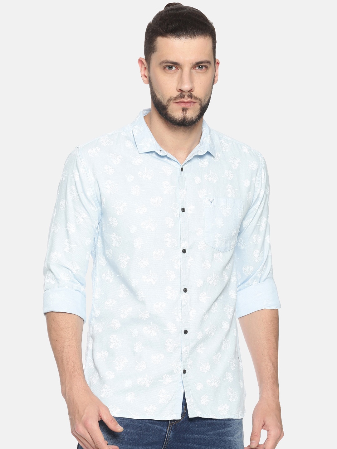 

SHOWOFF Men Blue Slim Fit Printed Casual Shirt