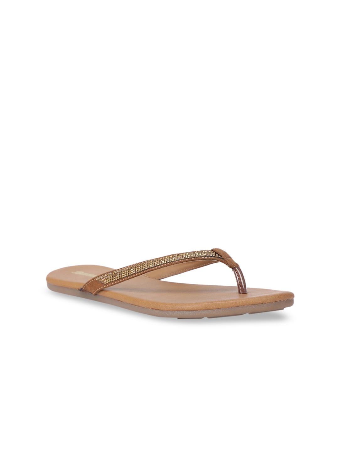 

Bata Women Beige Embellished Thong Flip-Flops