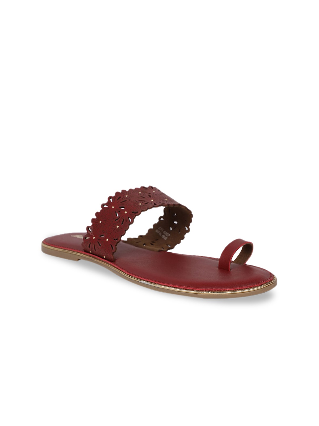 

Bata Women Maroon Solid One Toe Flats