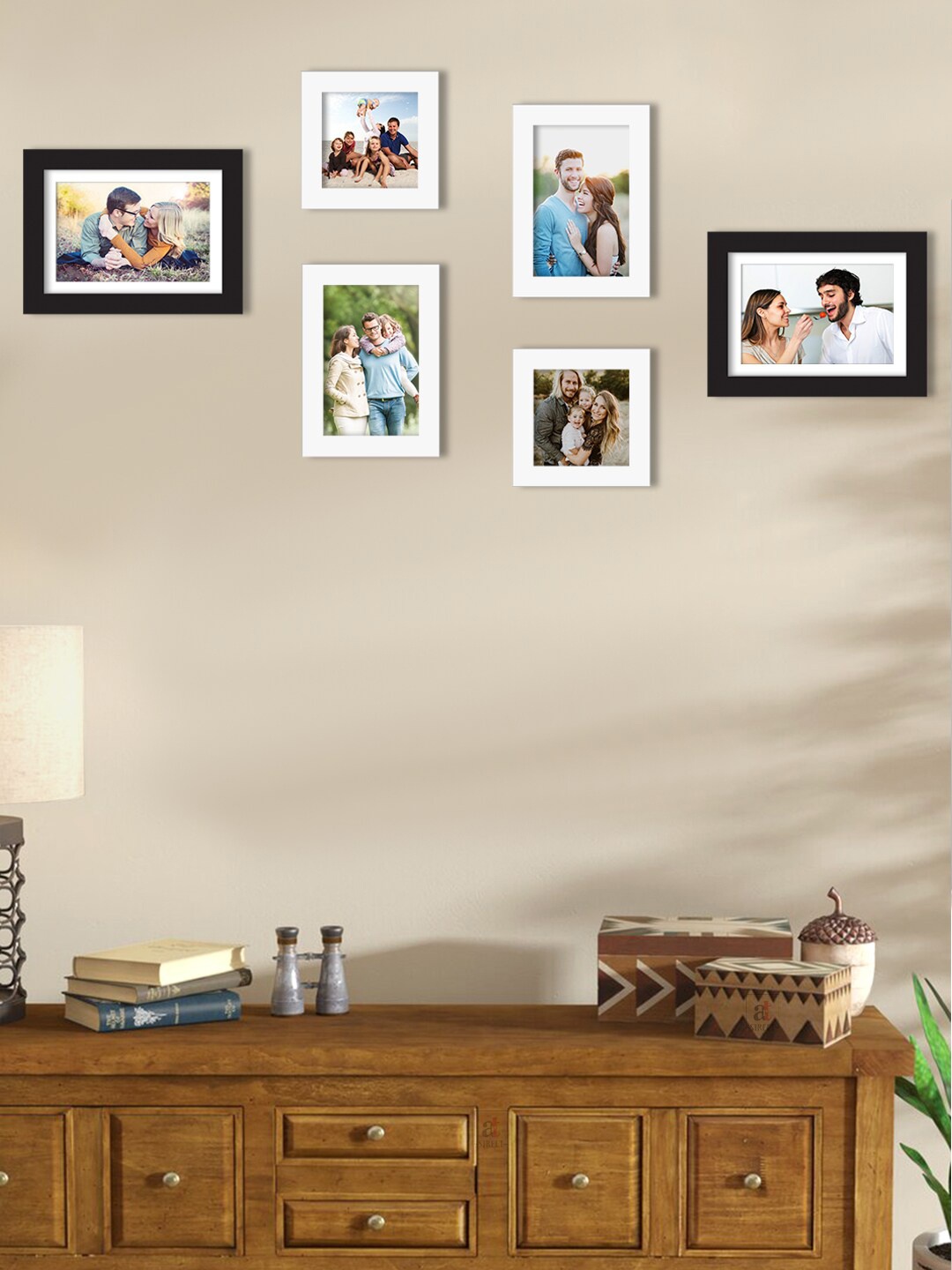 

Art Street Set Of 6 Solid Individual Wall Photo Frames, White