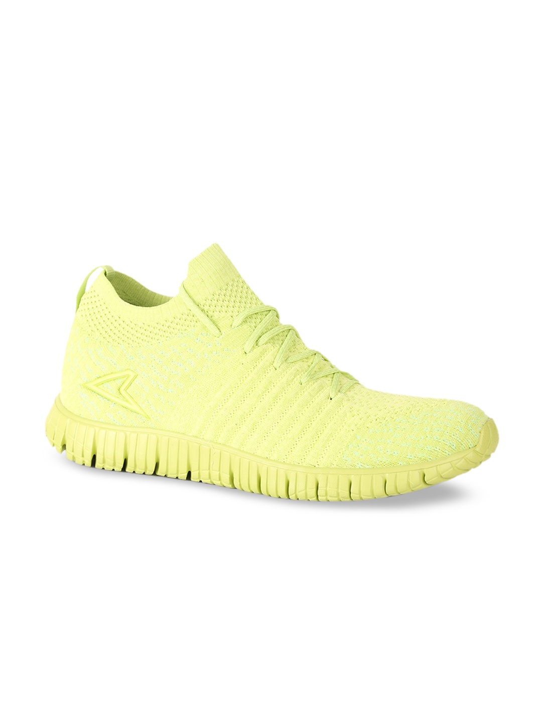 

Power Men Fluorescent Green Textile Running Shoes