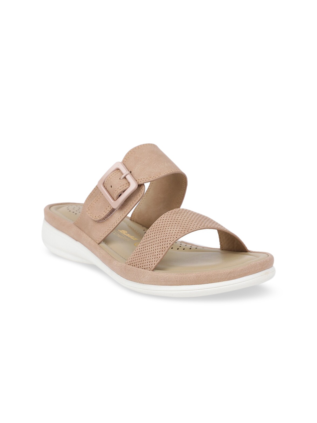 

Bata Women Beige Solid Sandals