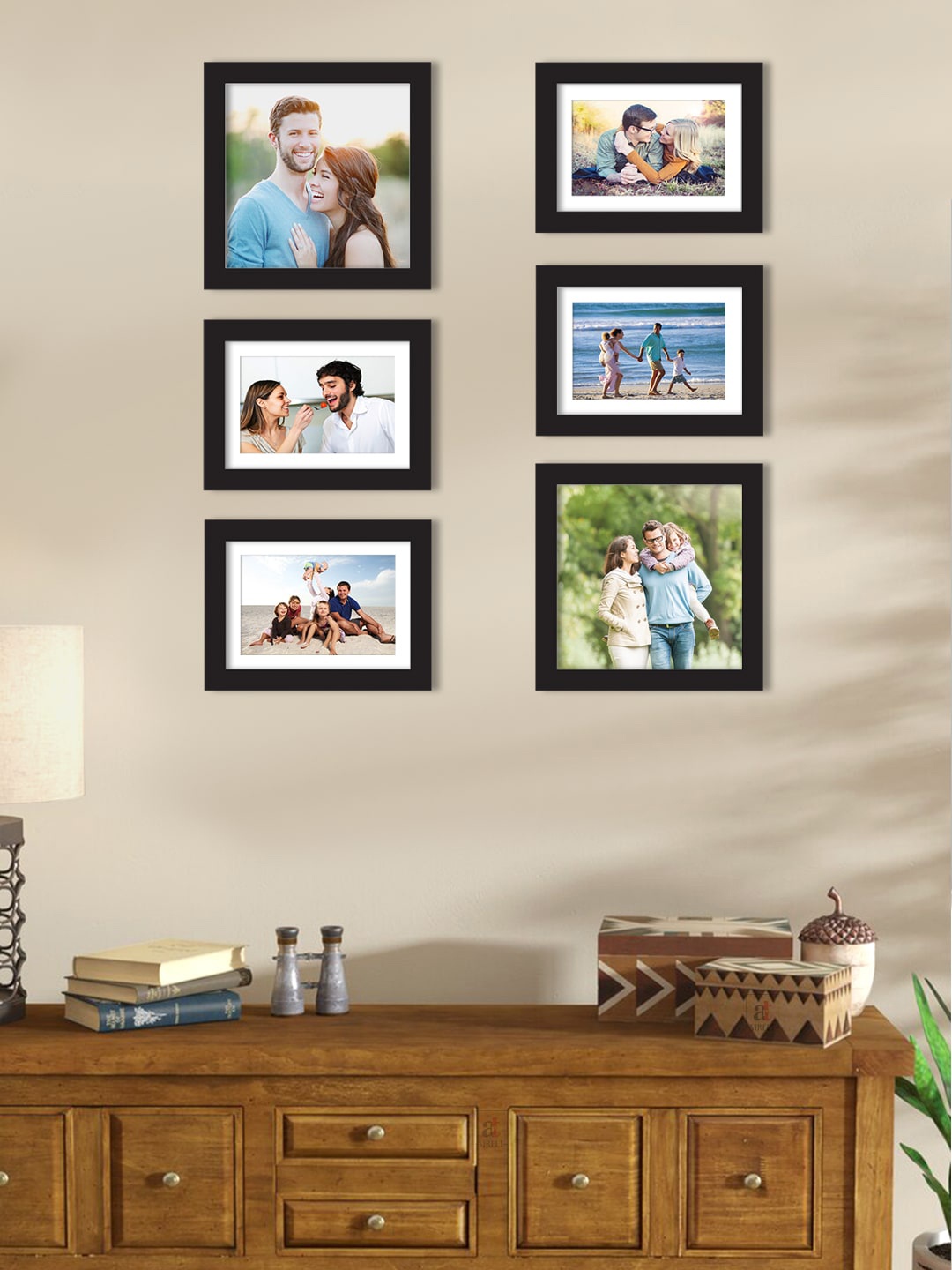 

Art Street Set Of 6 Black Solid Individual Wall Photo Frames